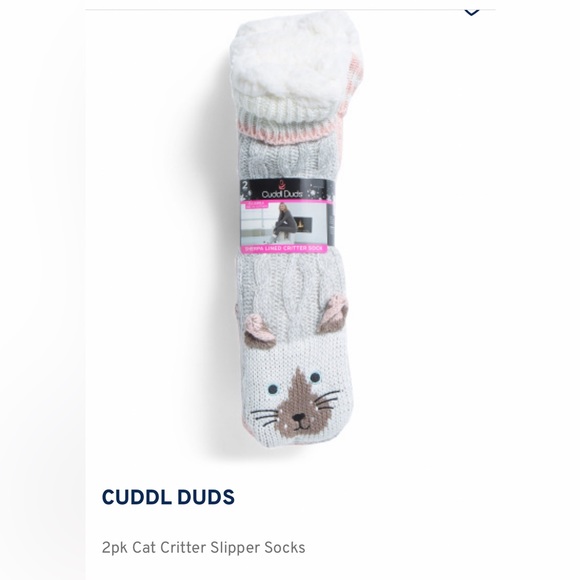 2pk Cat Critter Slipper Socks - Picture 2 of 2